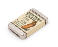 An American Johnson & Murphy Shoes Celluloid and Mixed Metal Advertisement Match Safe Height 2 1/2 inches. — LATE 19TH/EARLY 20TH CENTURY