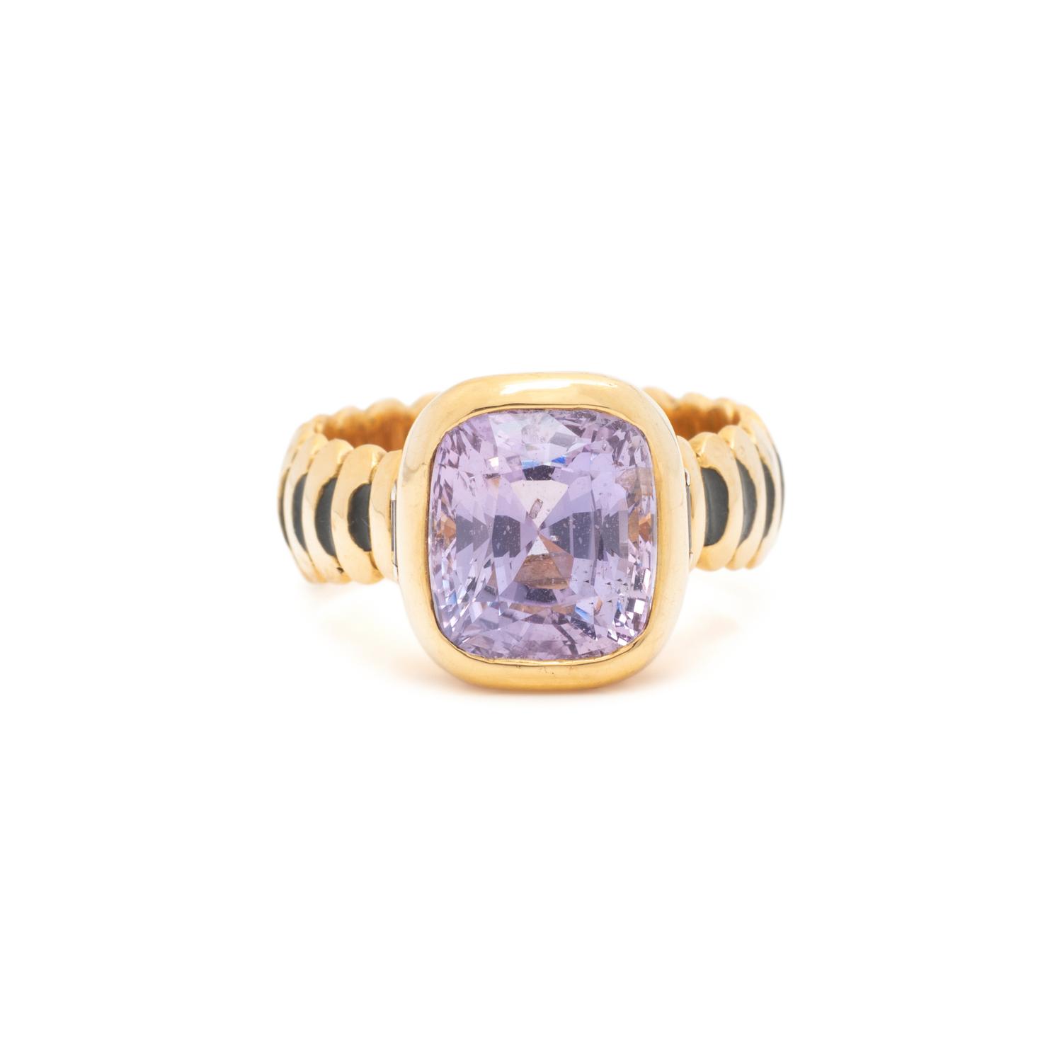 PURPLE SAPPHIRE AND DIAMOND RING