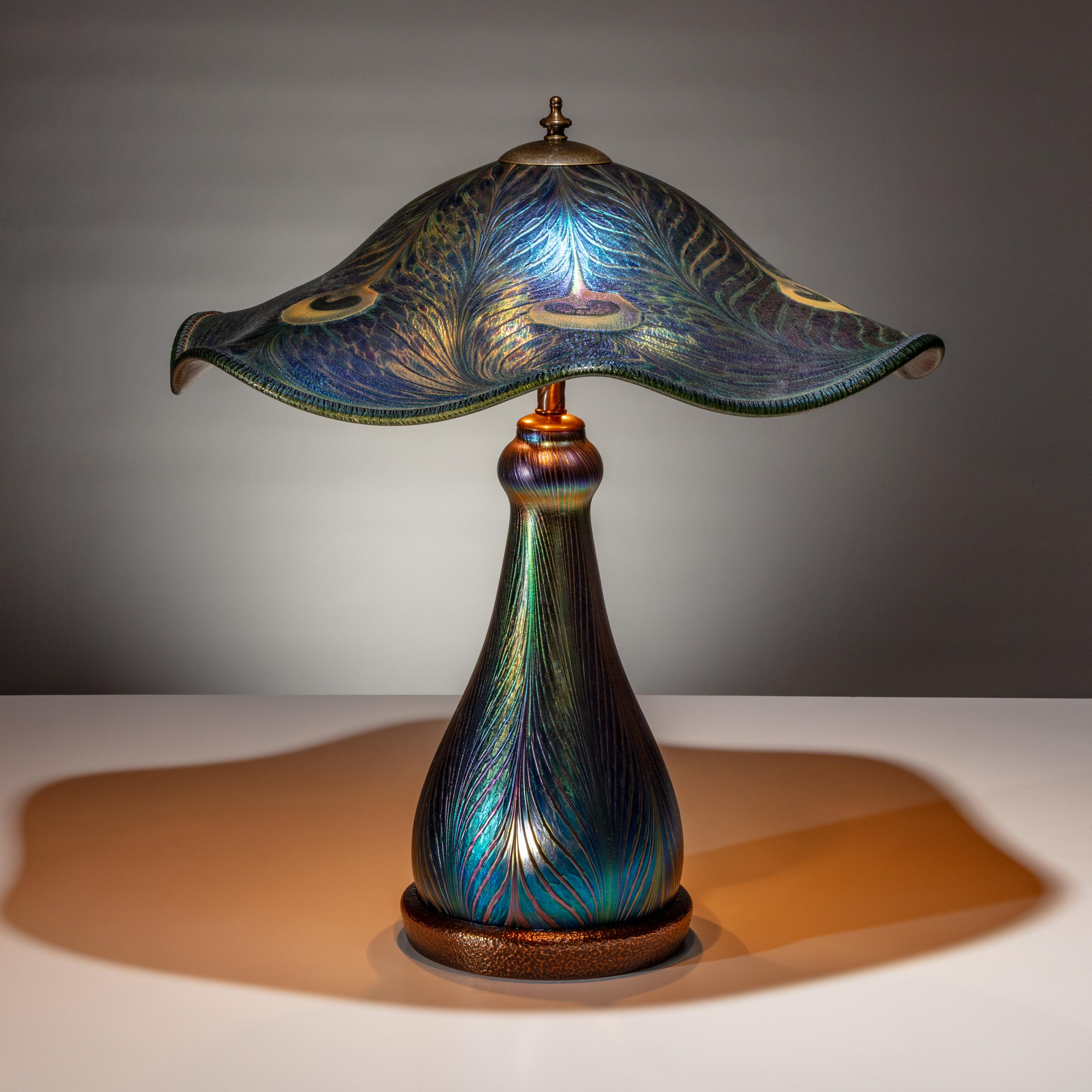 Charles Lotton (American, 1935–2021) — Large Peacock Feather Lamp, 2002