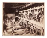 [WESTERN AMERICANA]. GRABILL, John C.H. (1849-1903), photographer. The Interior. "Clean Up" day at the Deadwood Terra Gold Stamp Mill; one of the Homestake Mills, Terraville, Dakota . 1888.