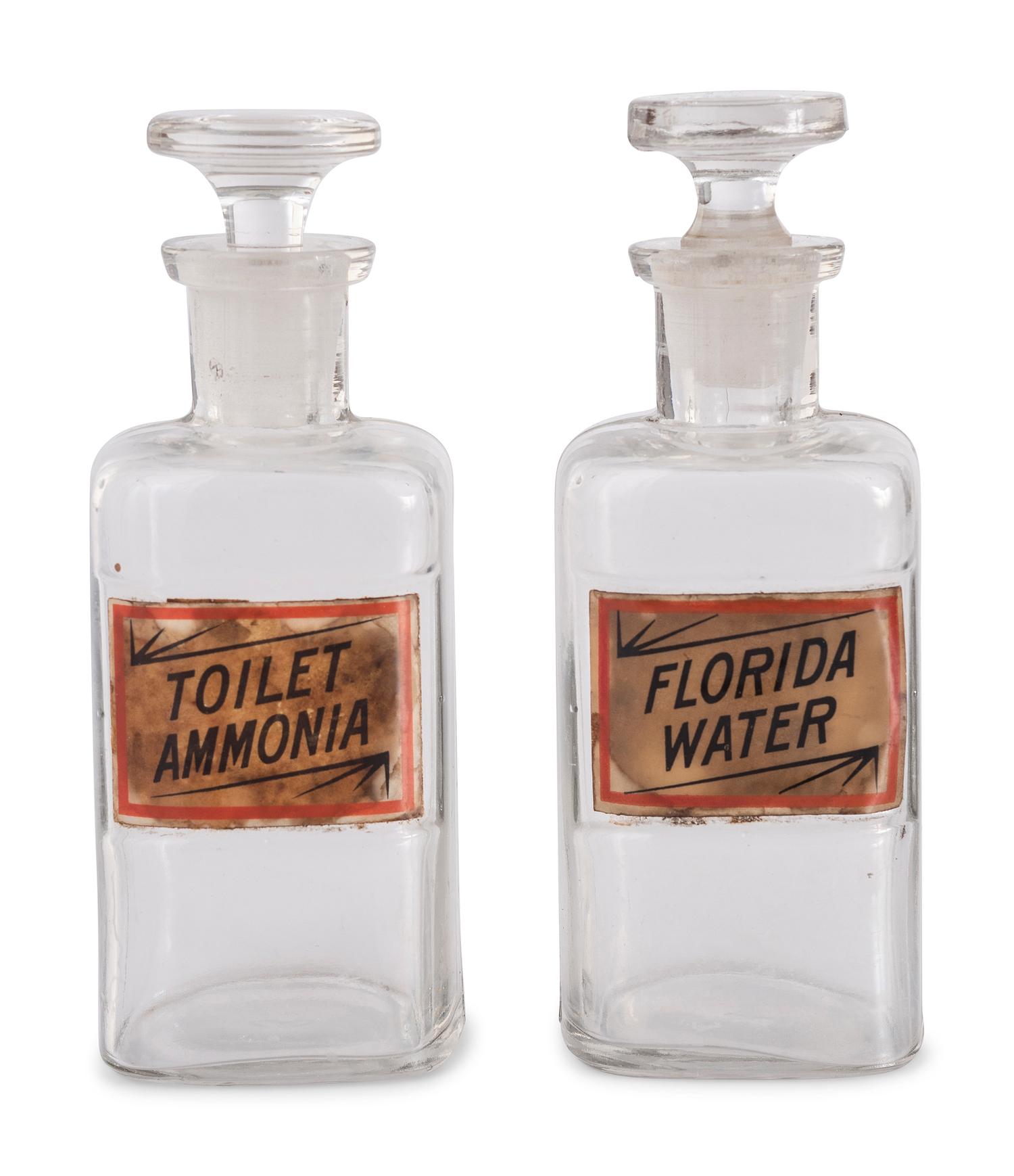 Four Glass Apothecary Bottles