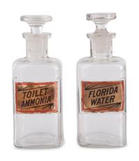 Four Glass Apothecary Bottles