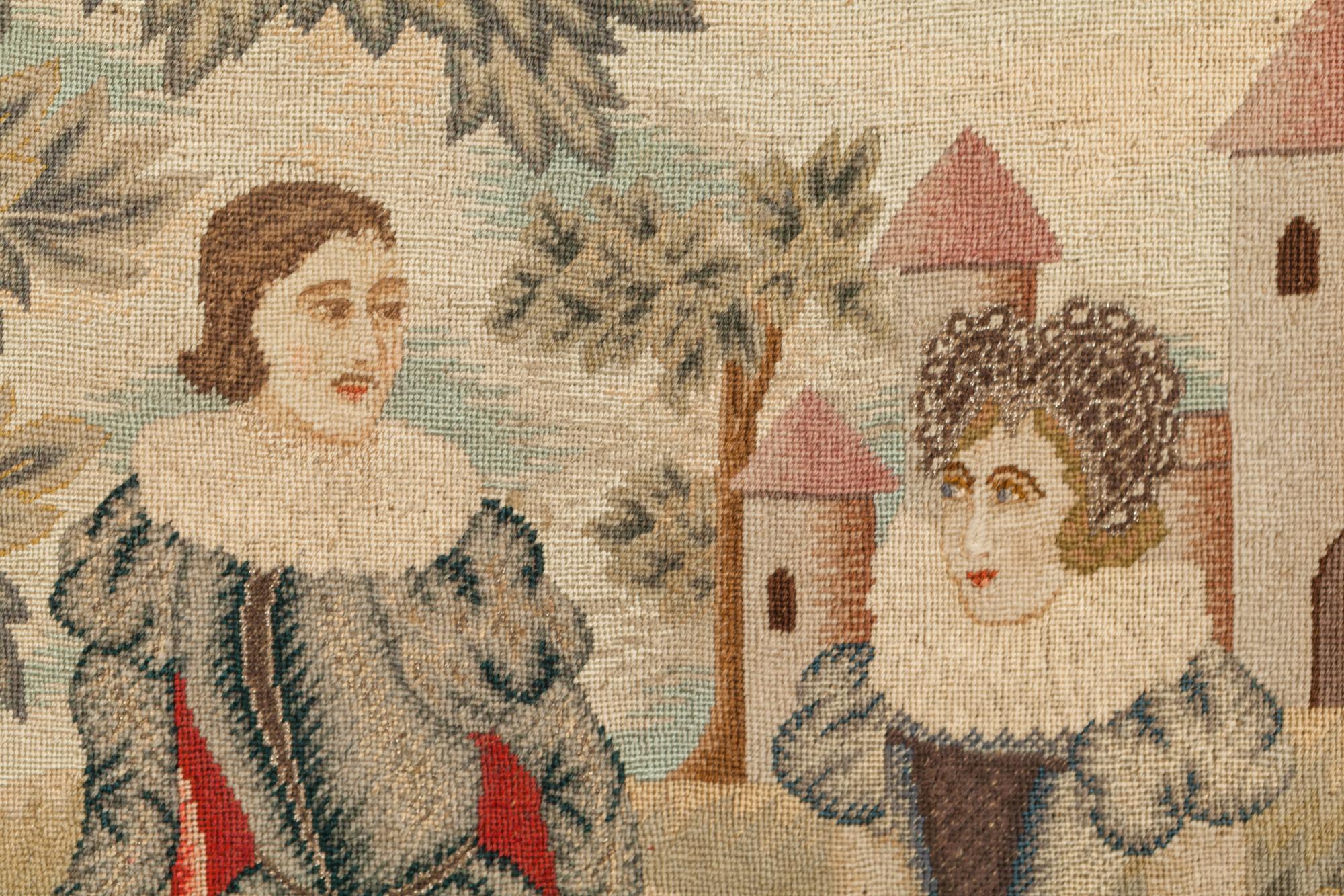 Two Charles II Style Needlework Panels