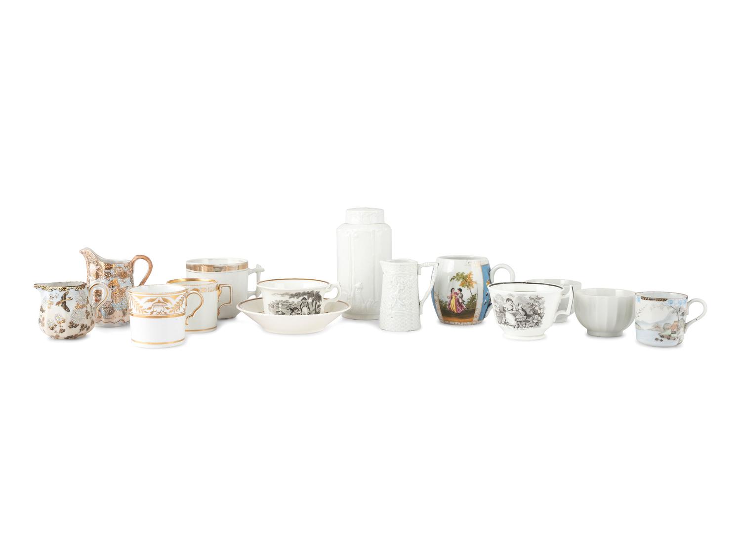 A Group of English and Continental Porcelain Table Articles