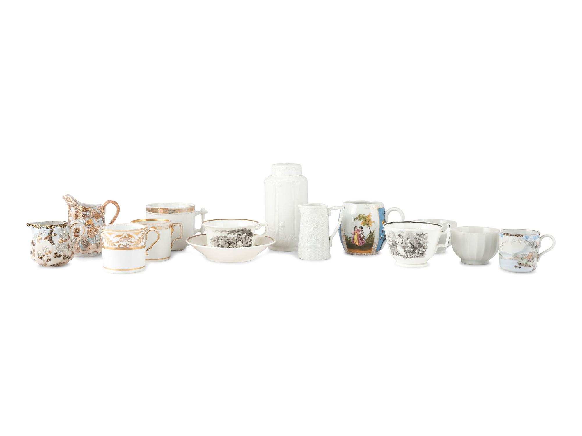 A Group of English and Continental Porcelain Table Articles