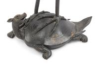 A Japanese Bronze Figural Group of a Crane and a Turtle
