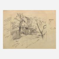 John Fulton Folinsbee (American, 1892–1972) View of Town, Bridge; together with View of Back Garden
