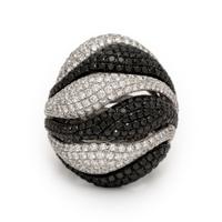 Diamond and Black Diamond Ring