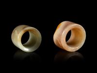 Two Chinese Jade Archer's Rings