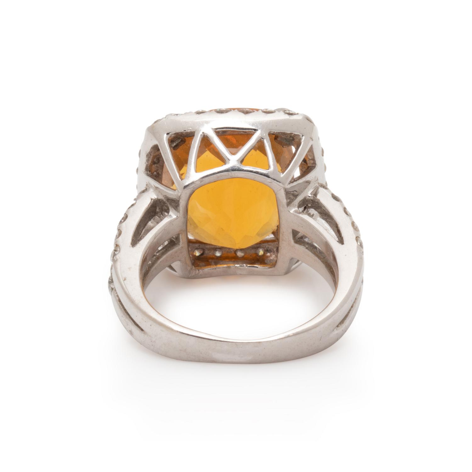 FIRE OPAL AND DIAMOND RING