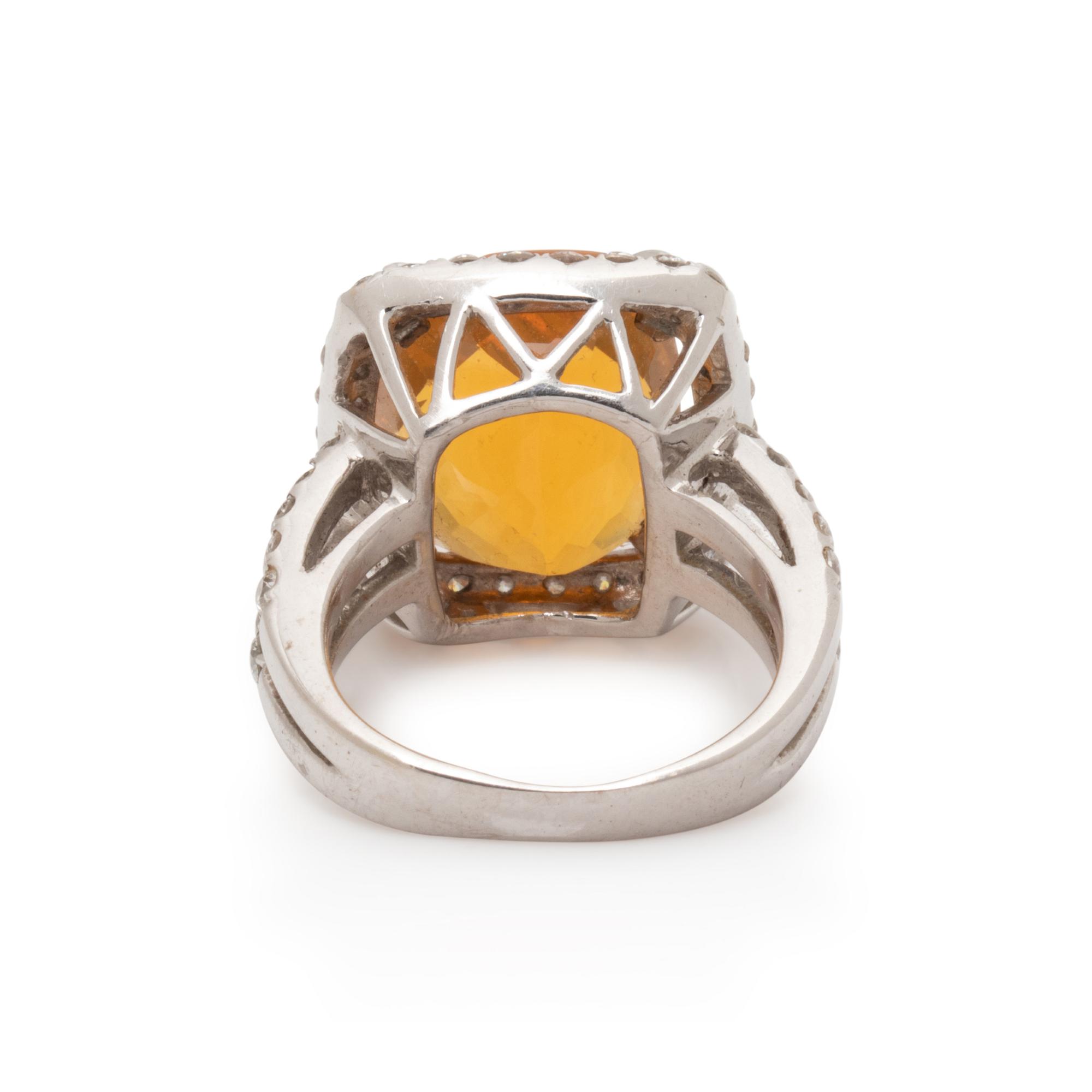 FIRE OPAL AND DIAMOND RING