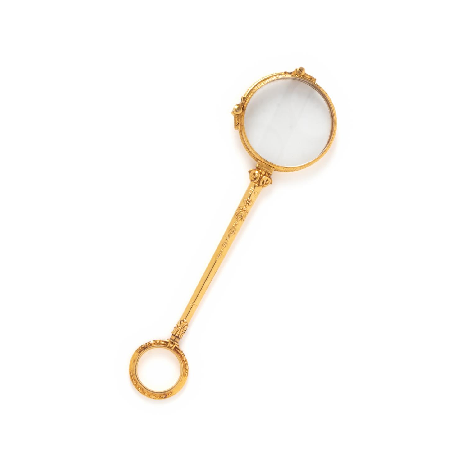 FRENCH, YELLOW GOLD LORGNETTE