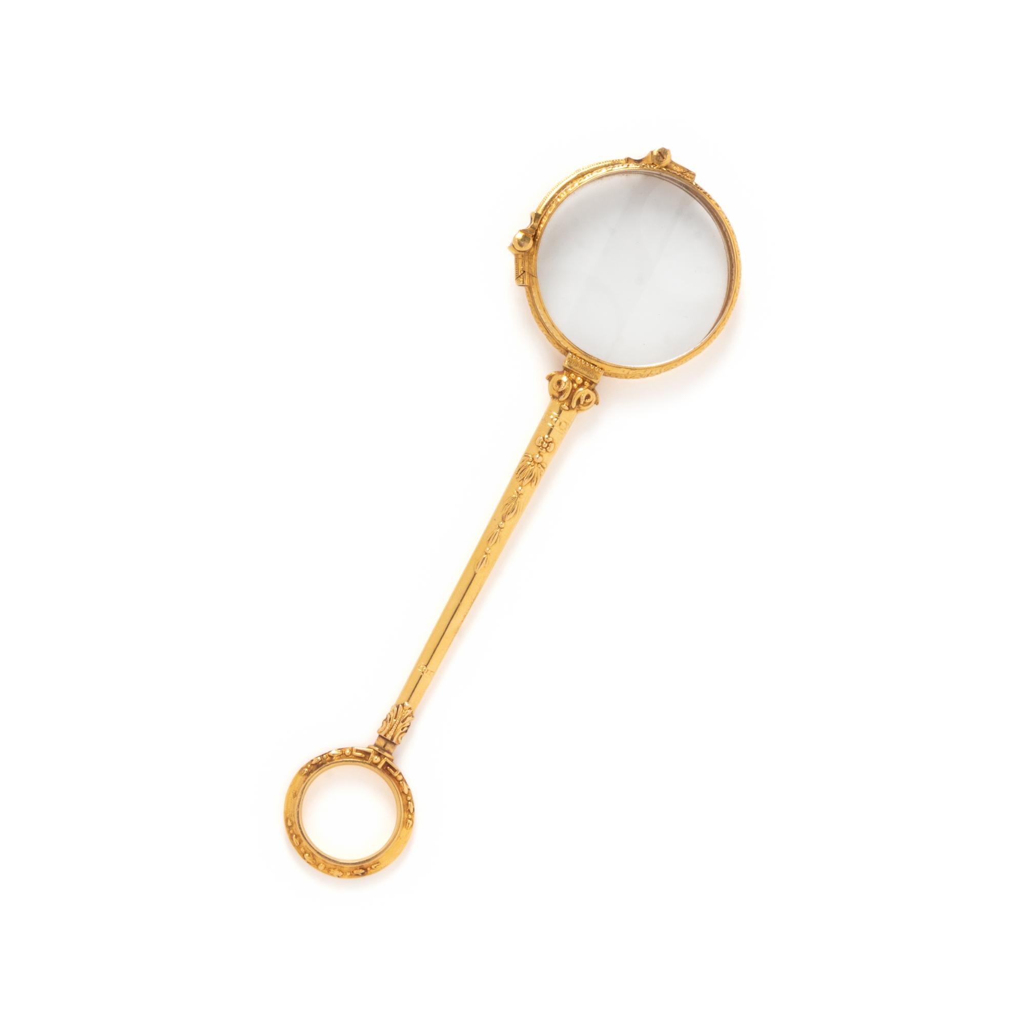 FRENCH, YELLOW GOLD LORGNETTE