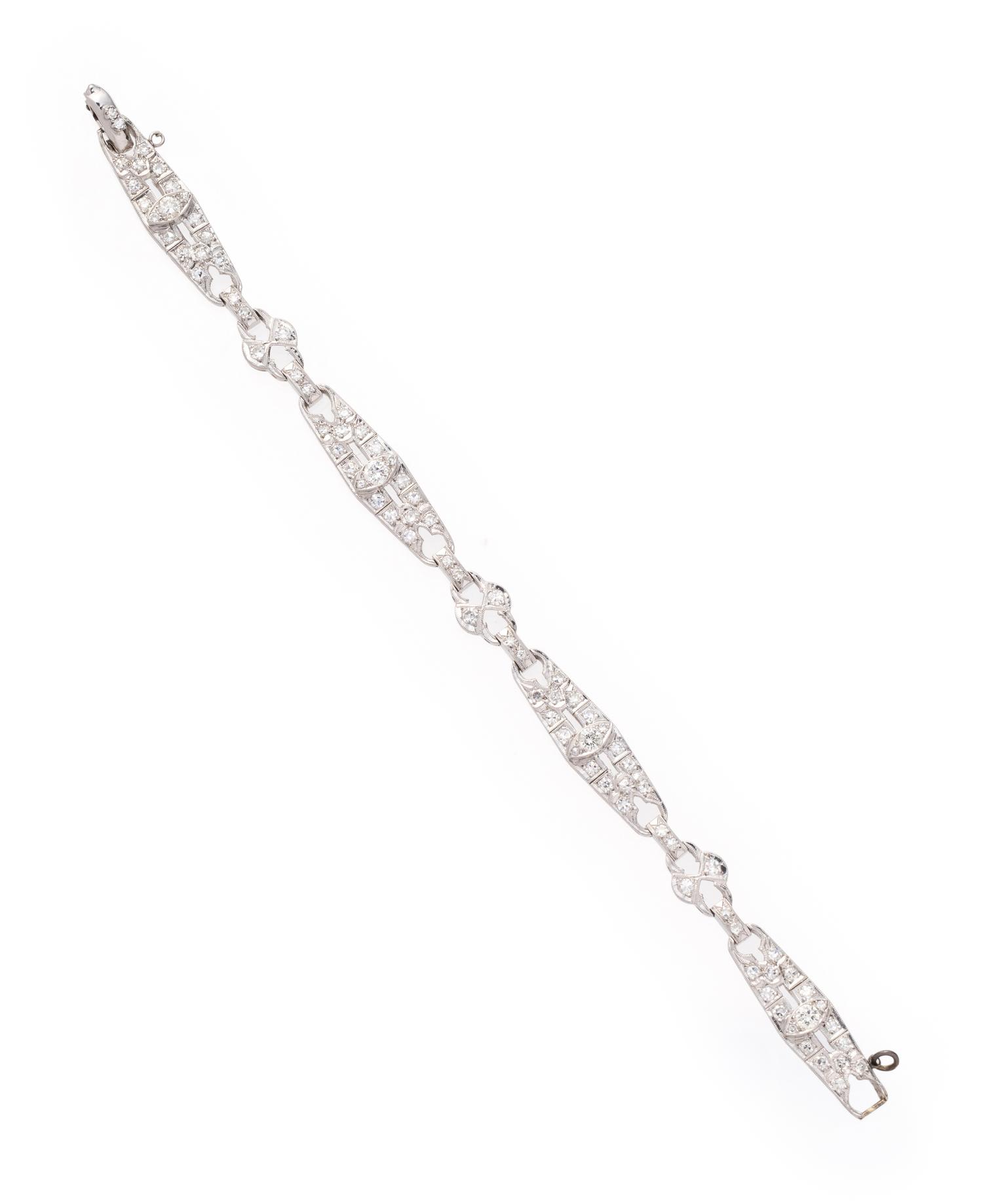 HAMILTON, PLATINUM, WHITE GOLD AND DIAMOND WATCH CASE AND BRACELET