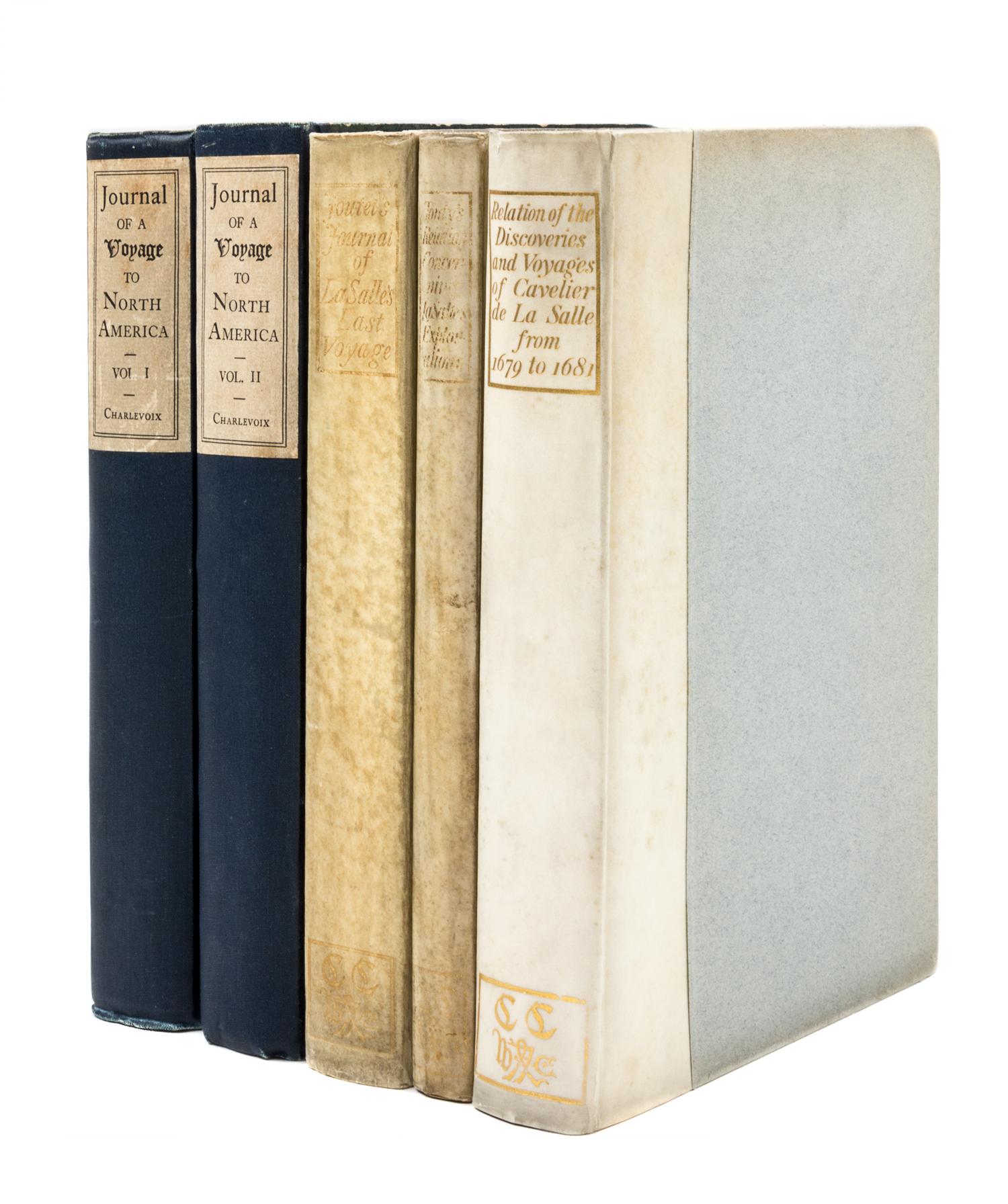 (CAXTON CLUB, LASALLE) A group of six limited ed. volumes pertaining to the voyages of Charlevoix and LaSalle. Chicago, various dates.