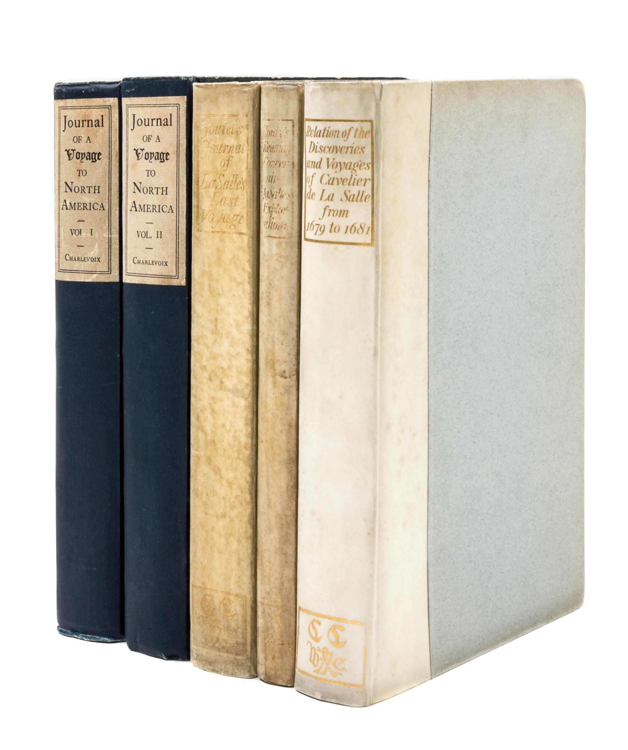 (CAXTON CLUB, LASALLE) A group of six limited ed. volumes pertaining to the voyages of Charlevoix and LaSalle. Chicago, various dates.
