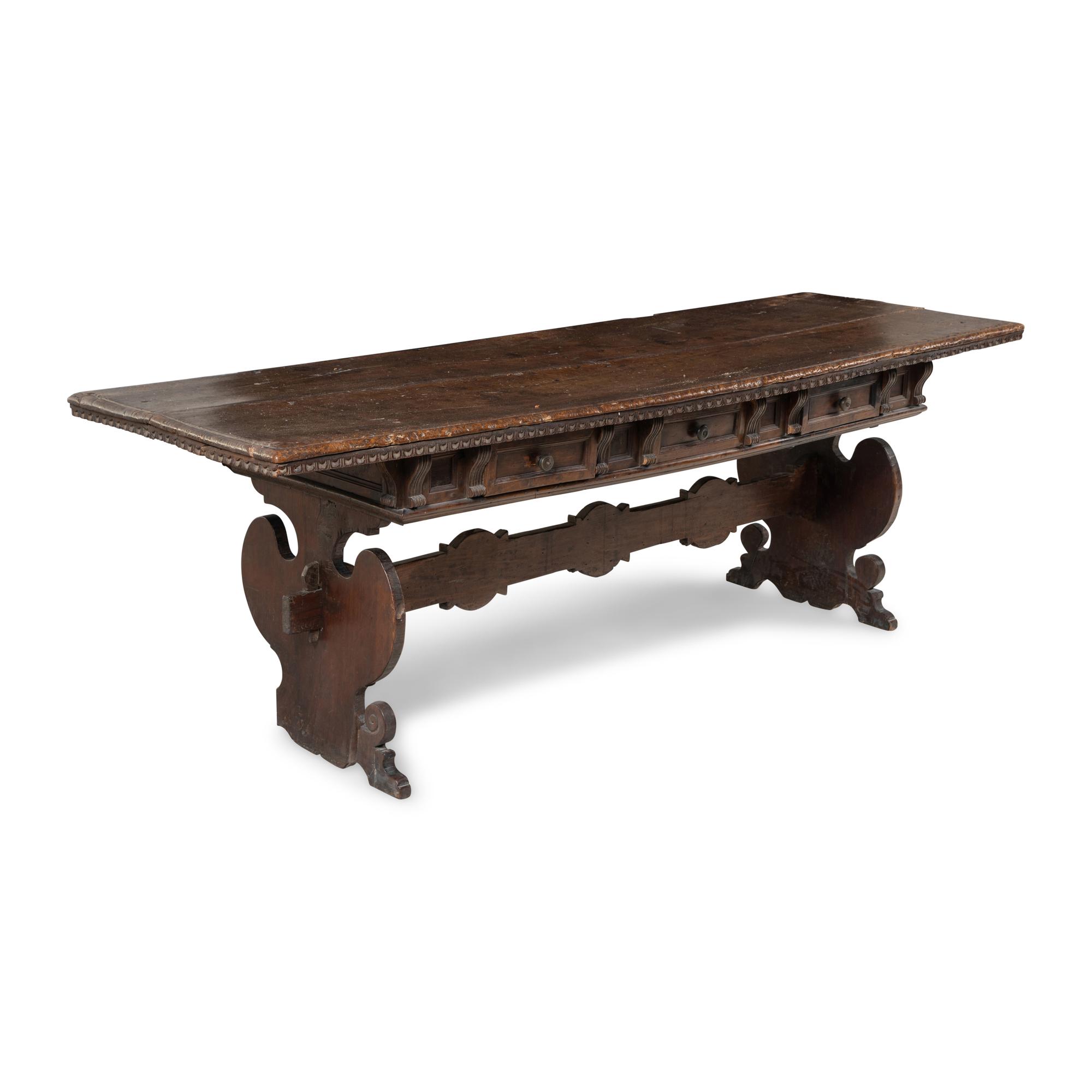 An Italian Walnut Refectory Table