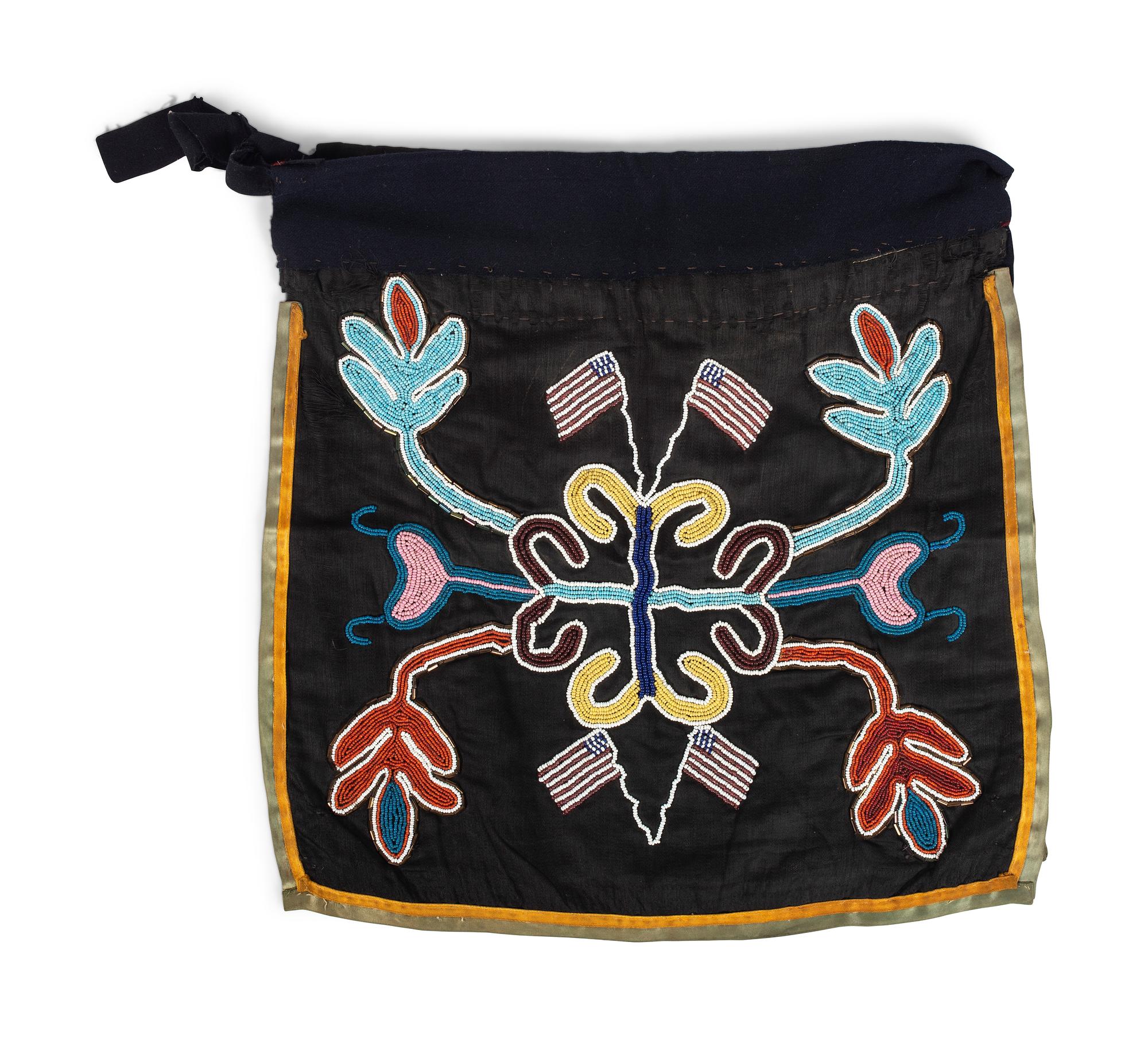Prairie Beaded Dance Apron, with American Flags