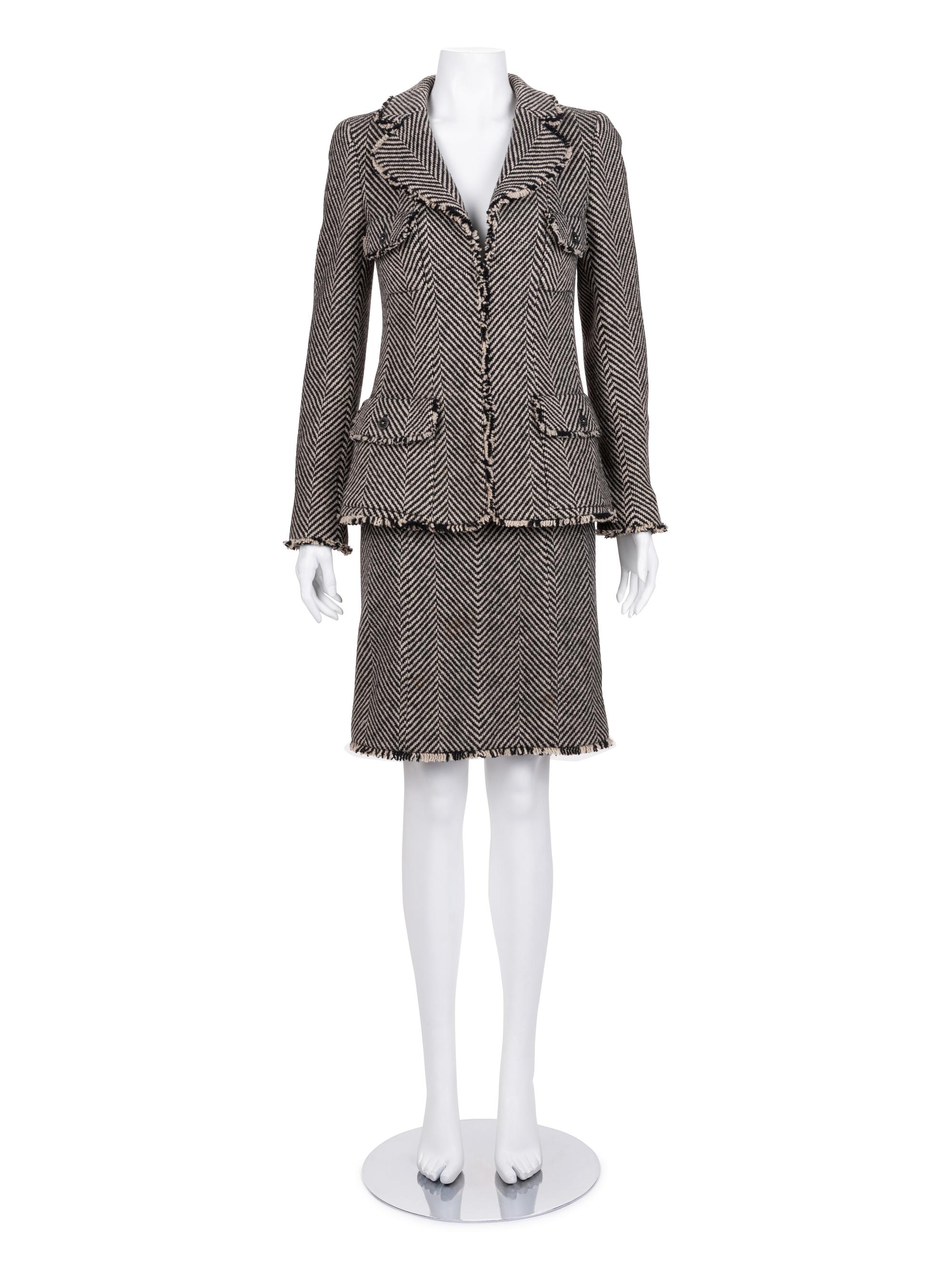 Chanel Wool Herringbone Skirt Suit, Fall 2006