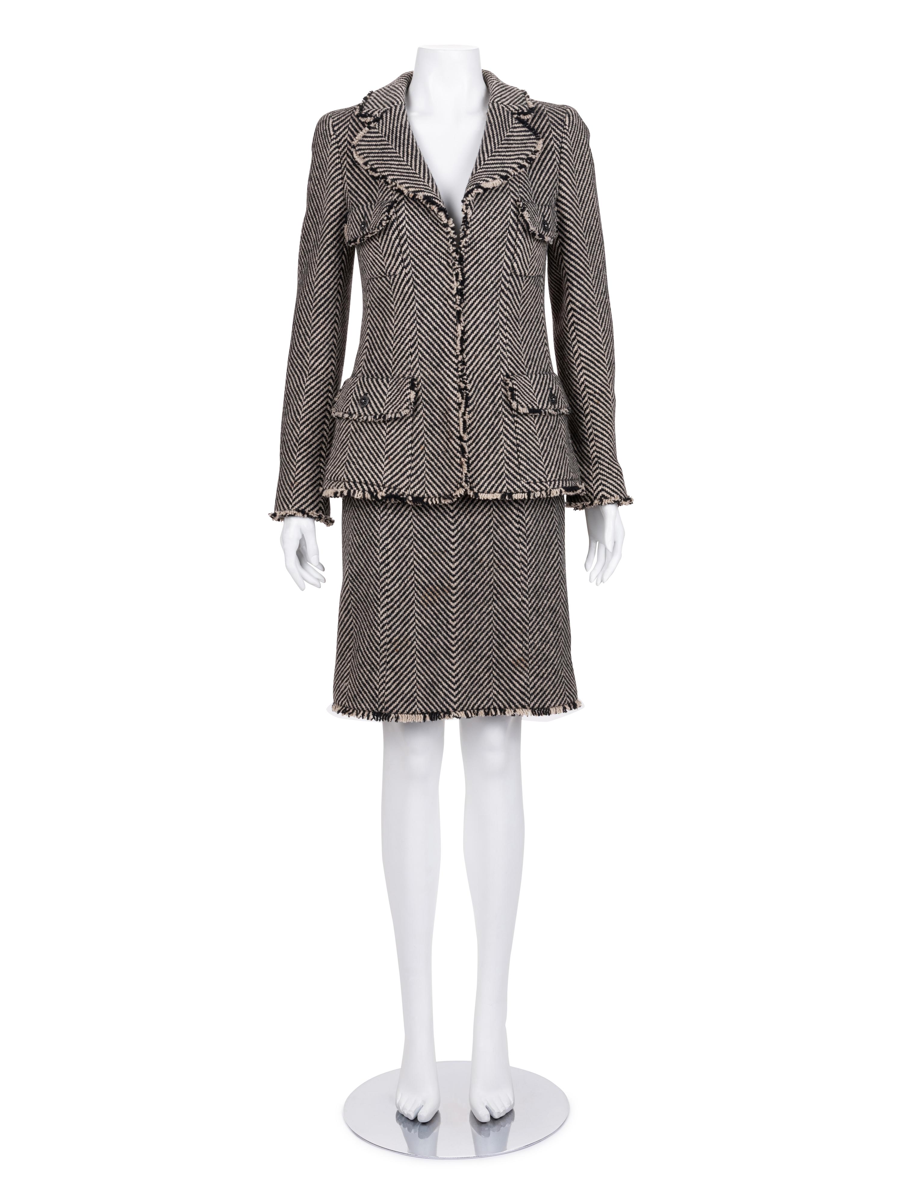 Chanel Wool Herringbone Skirt Suit, Fall 2006