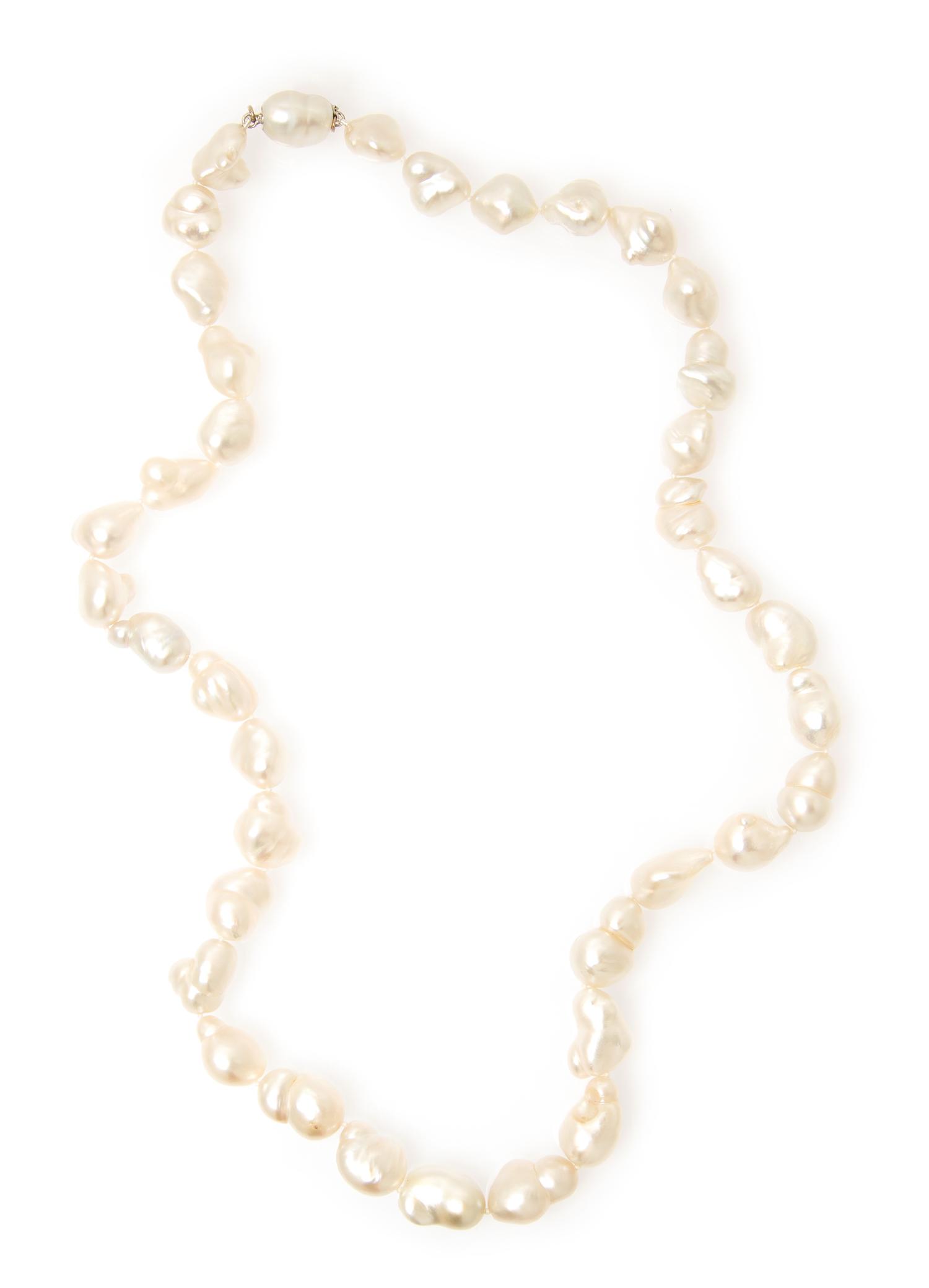A Single Strand Cultured Baroque Pearl Necklace,