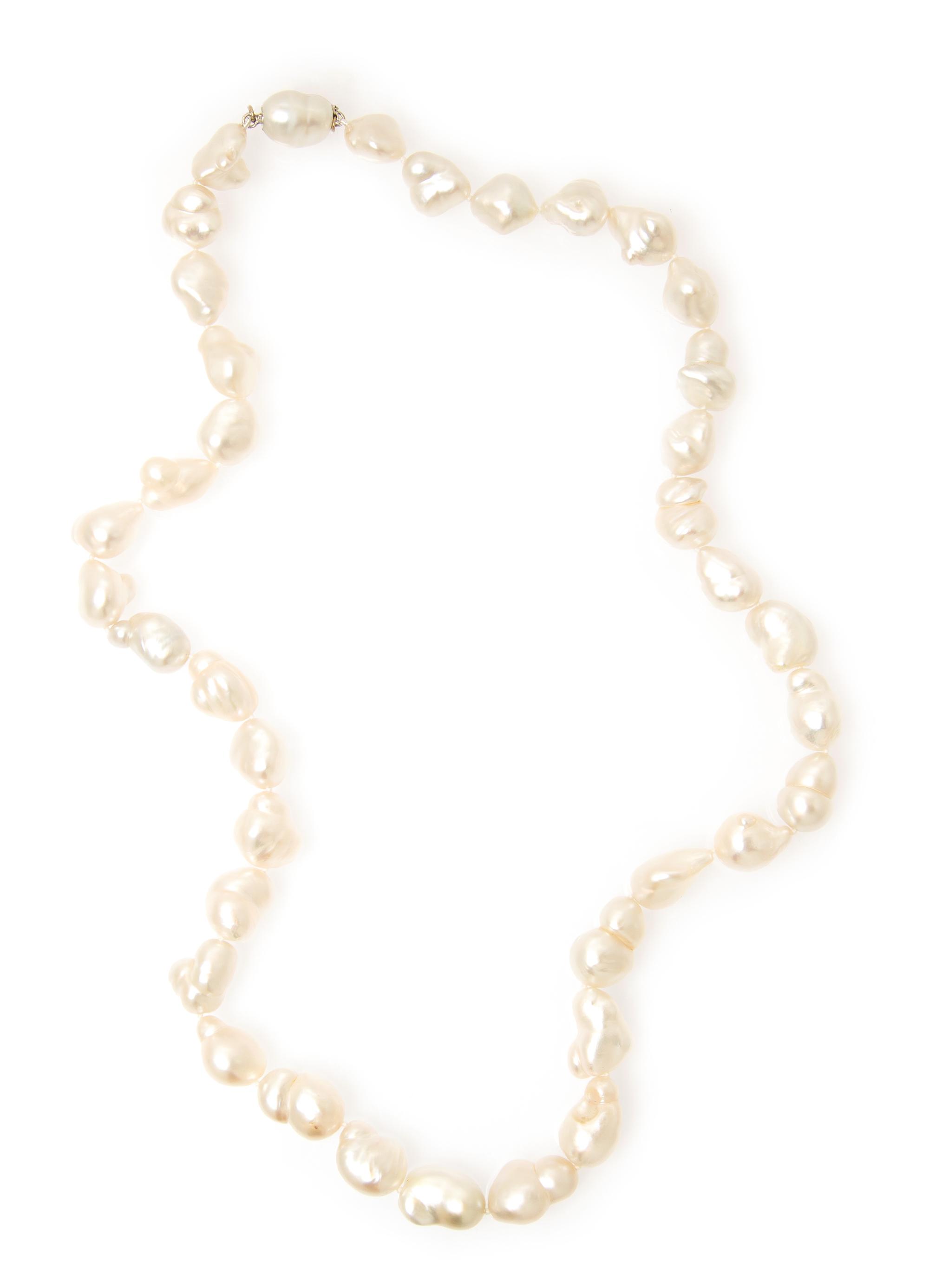 A Single Strand Cultured Baroque Pearl Necklace,