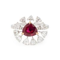 BURMESE RUBY AND DIAMOND RING