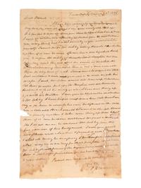 [SLAVERY]. Letter regarding the separation of enslaved wives and husbands at auction. 23 March 1826.