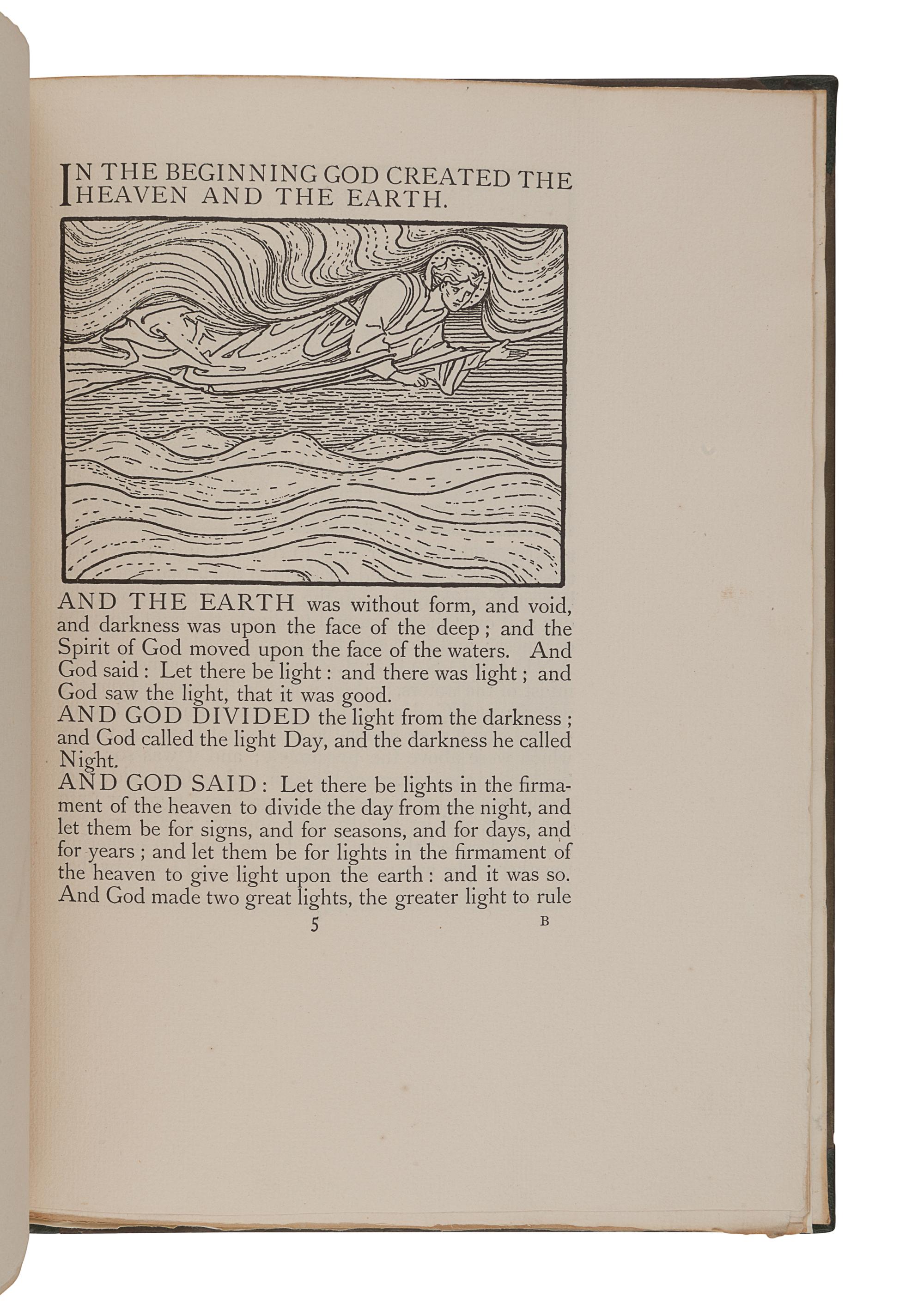 [FINE PRESS & LIVRE D'ARTISTE]. -- [KELMSCOTT PRESS]. BURNE-JONES, Edward (1833-1898). The Beginning of the World. London: Longmans, Green, & Co., 1902.