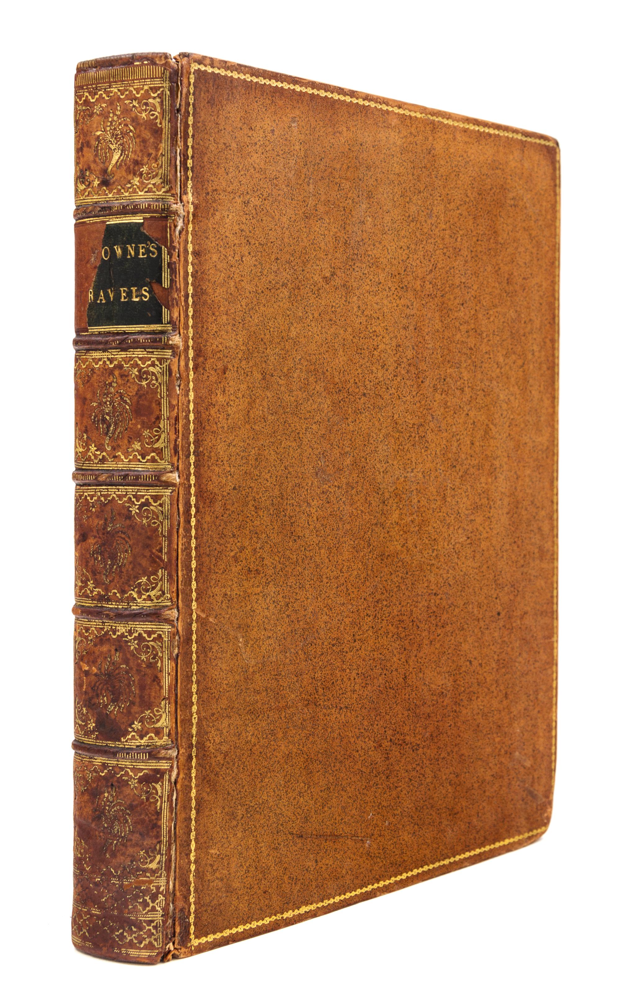 BROWNE, William George (1768-1813). Travels in Africa, Egypt, and Syria. London, 1799. FIRST EDITION.
