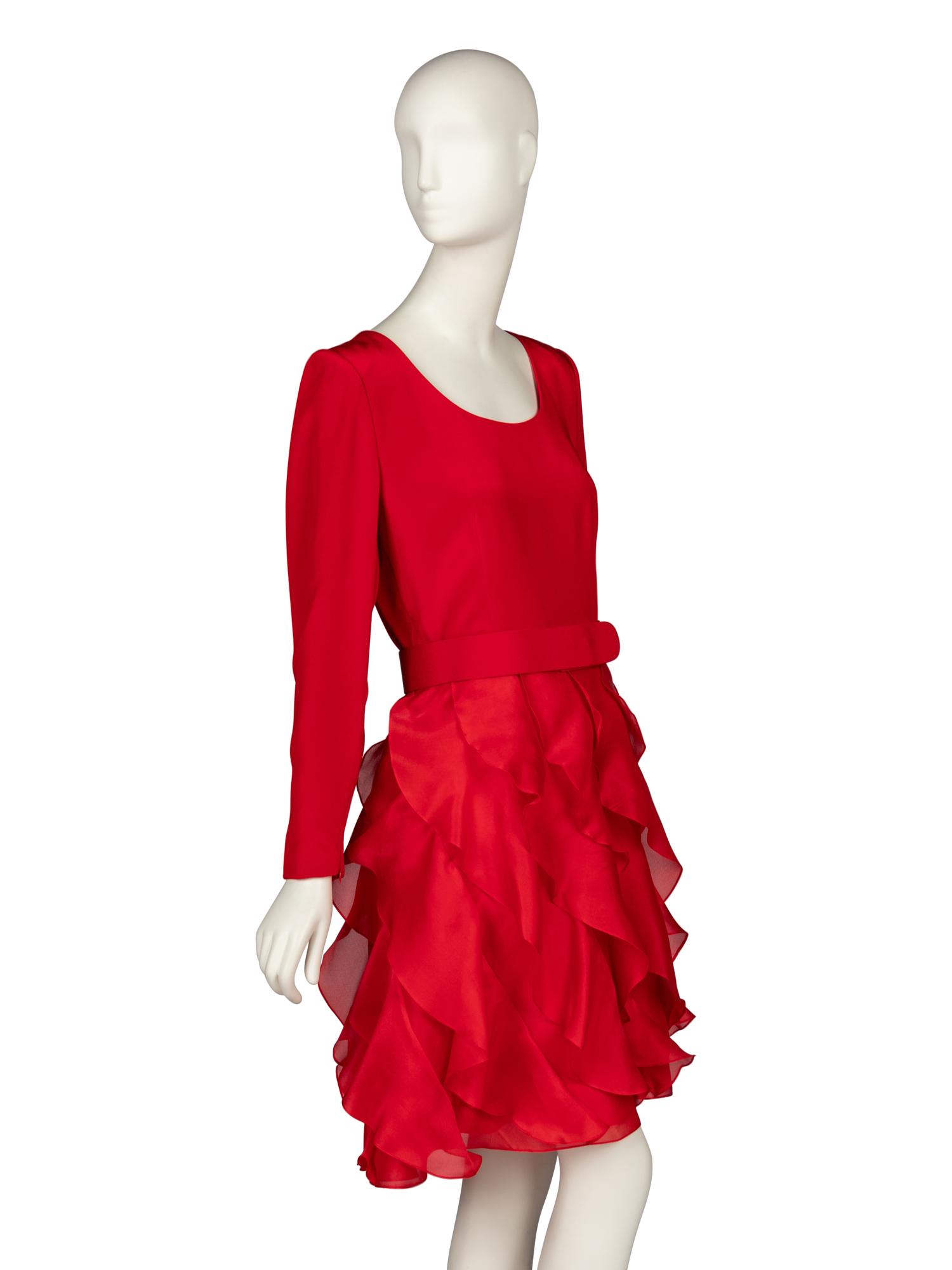 Carolina Herrera, Red Cocktail Dress, 1992