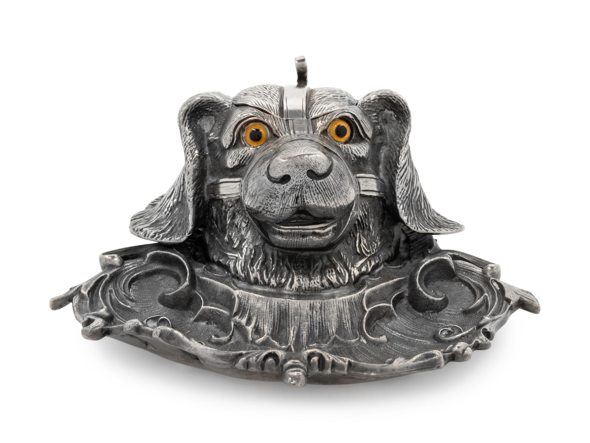 An English Silver-Plate Zoomorphic Ink Well
