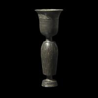 A Chinese Burnished Black 'Eggshell' Pottery Stem Cup, Neolithic Period, Longshan Culture 龍山文化 蛋殼黑陶高柄杯