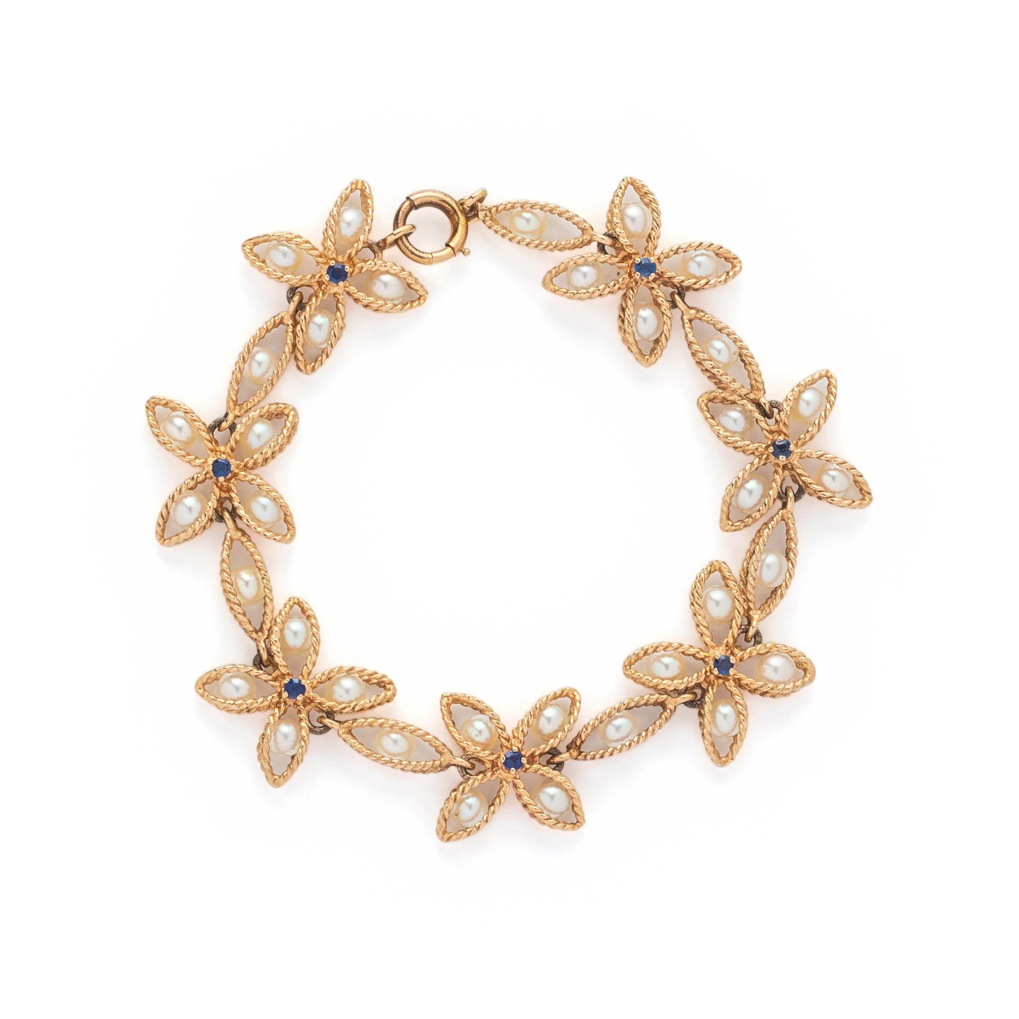 YELLOW GOLD AND CULTURED PEARL BRACELET