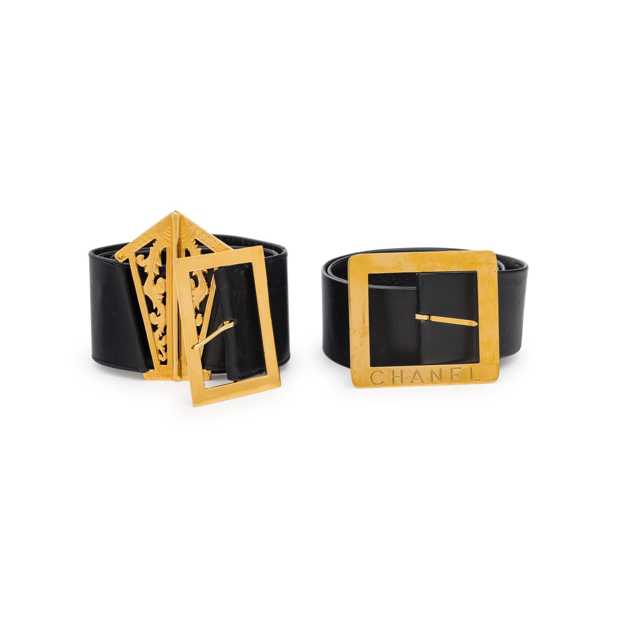 Chanel, Two Black Leather Belts