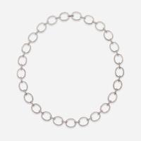 A 14K White Gold and Diamond Necklace