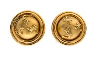 A Pair of 18 Karat Yellow Gold Earclips, 15.00 dwts.