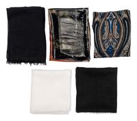 Five Lightweight Designer Scarves: Two Ralph Rucci, Two Loro Piana, One Etro