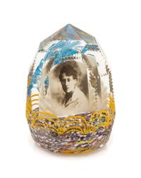 An Antique Bohemian High-Domed Souvenir Photo Paperweight Diameter 3 1/2 inches