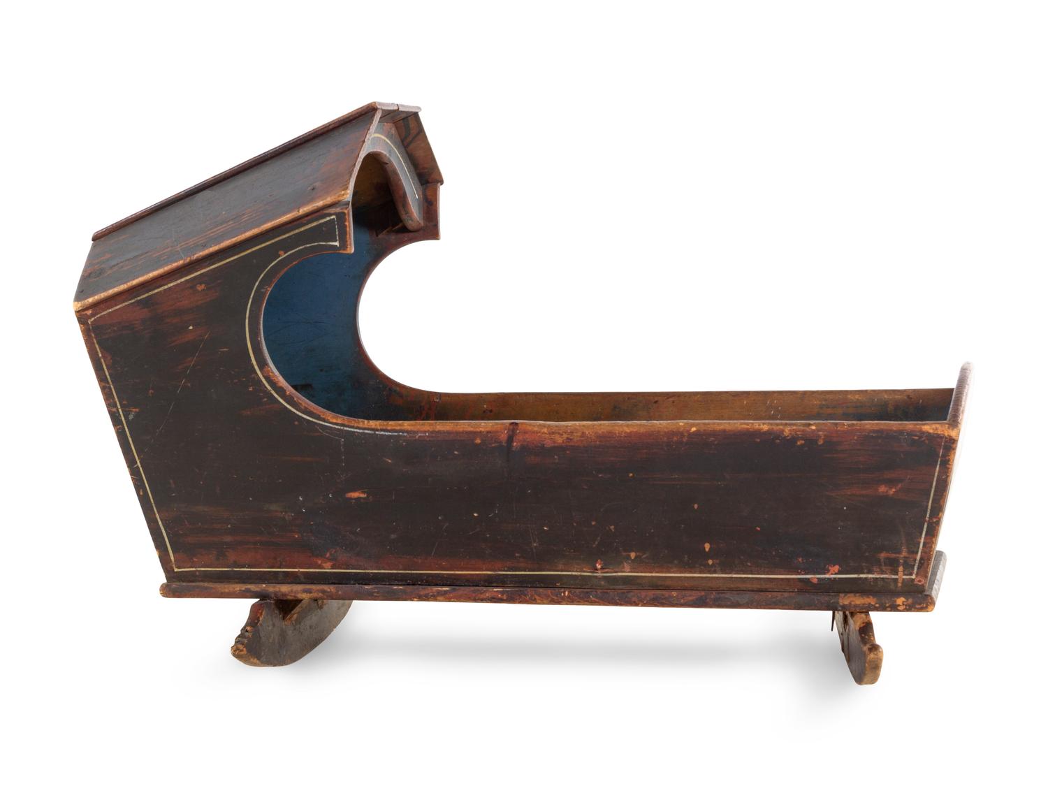 [CLEARED FOR DONATION] A Grain-Painted Rocking Cradle