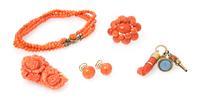 A Collection of Coral Jewelry,