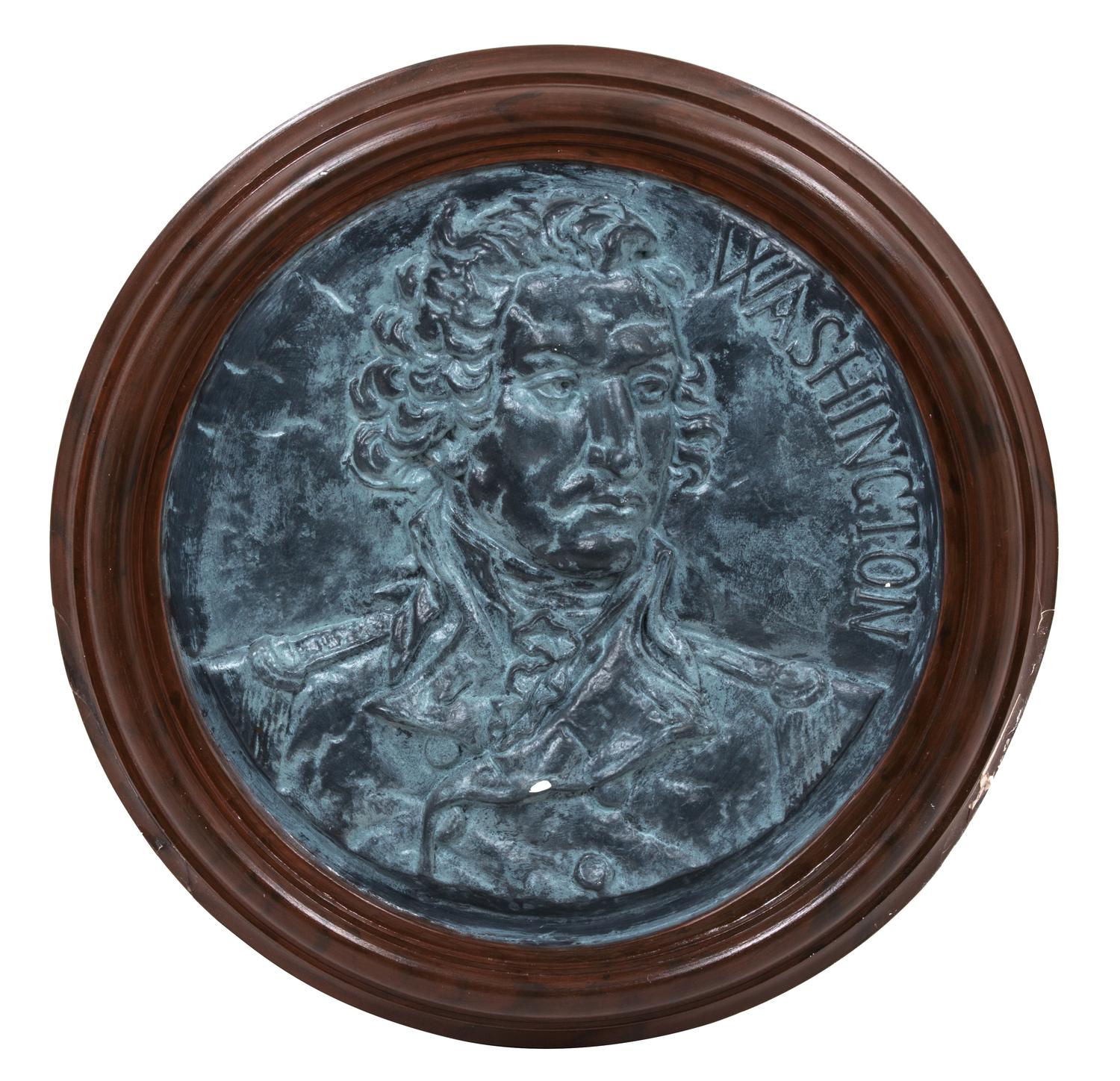 Two Contemporary Molded Plaster Portrait Plaques Diameter 24 inches. — 20TH CENTURY