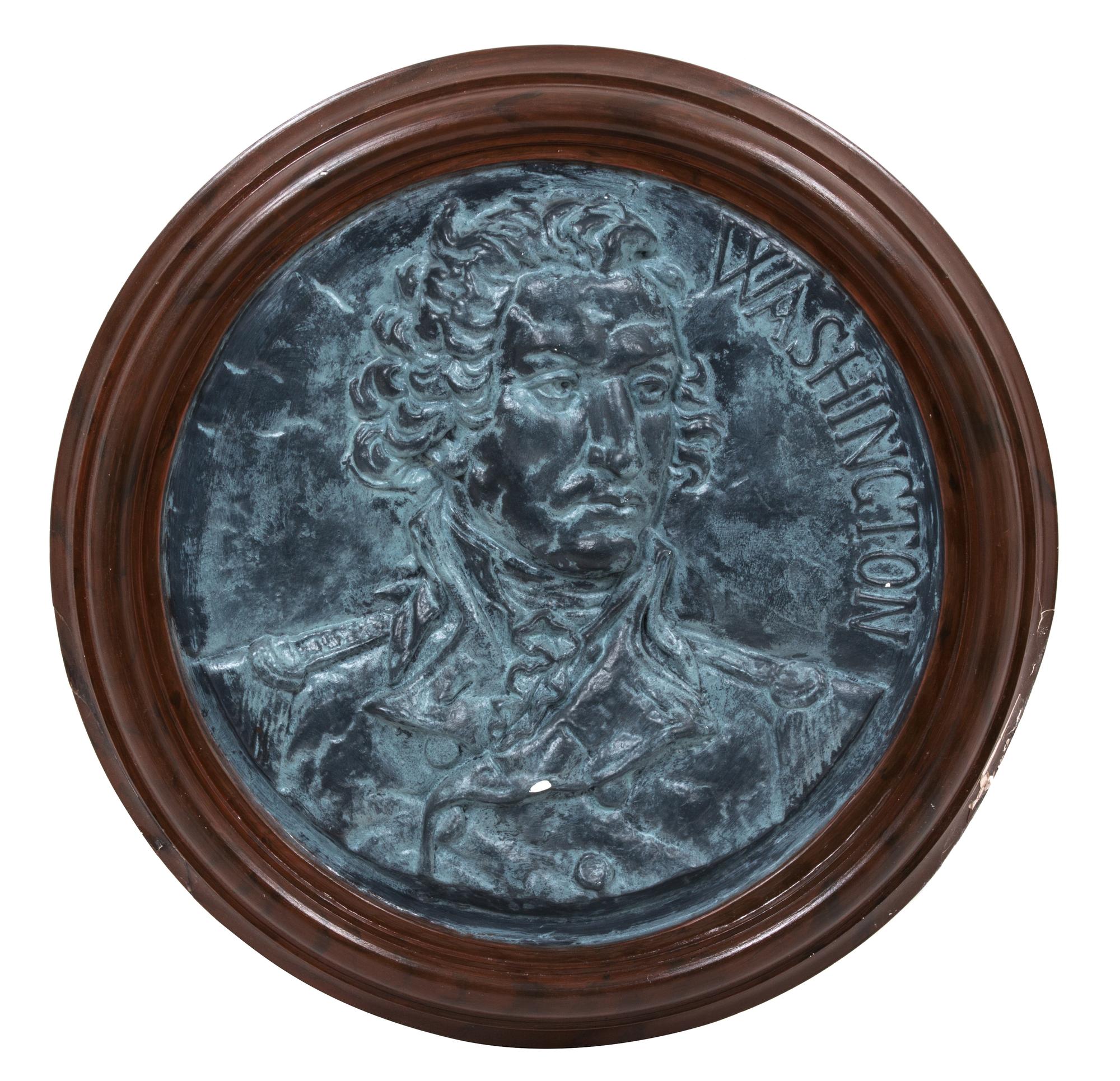 Two Contemporary Molded Plaster Portrait Plaques Diameter 24 inches. — 20TH CENTURY