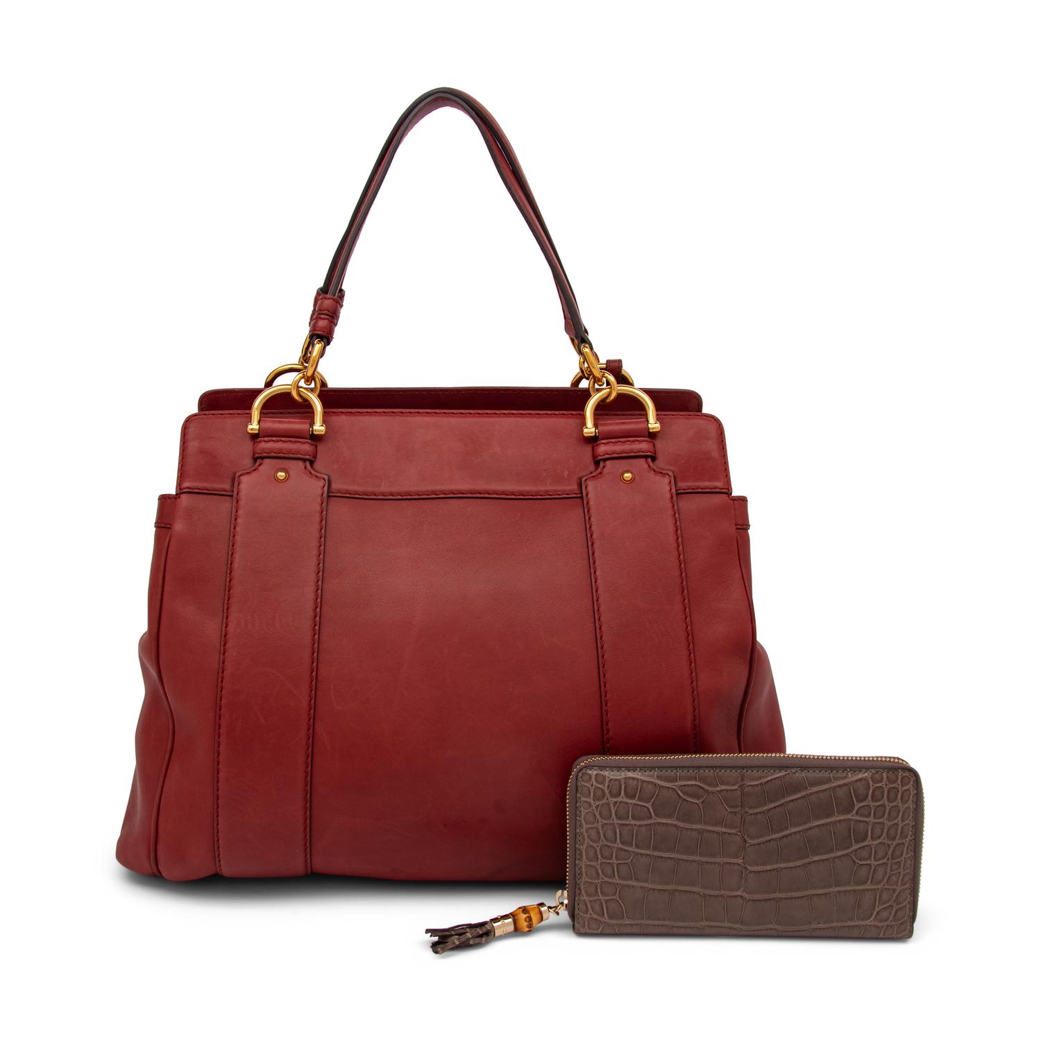Gucci, Smilla Leather Tote Bag & Alligator Zip Wallet