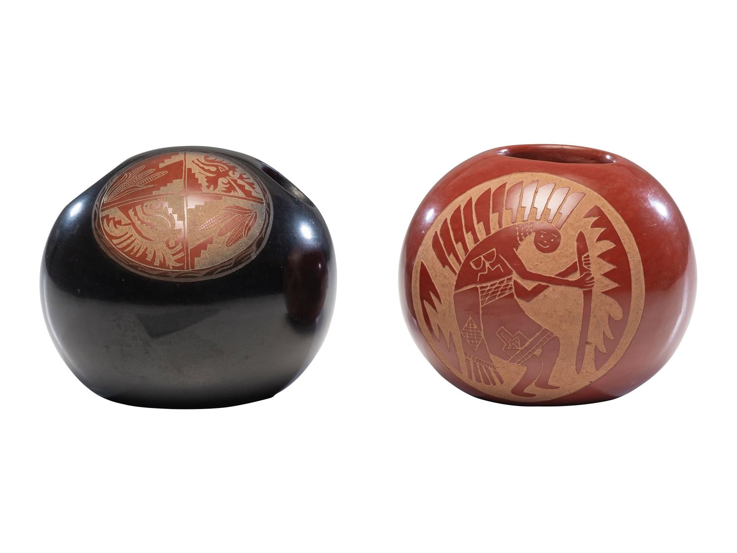Sgrafitto Pottery Seed Jars
