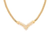 YELLOW GOLD AND DIAMOND NECKLACE
