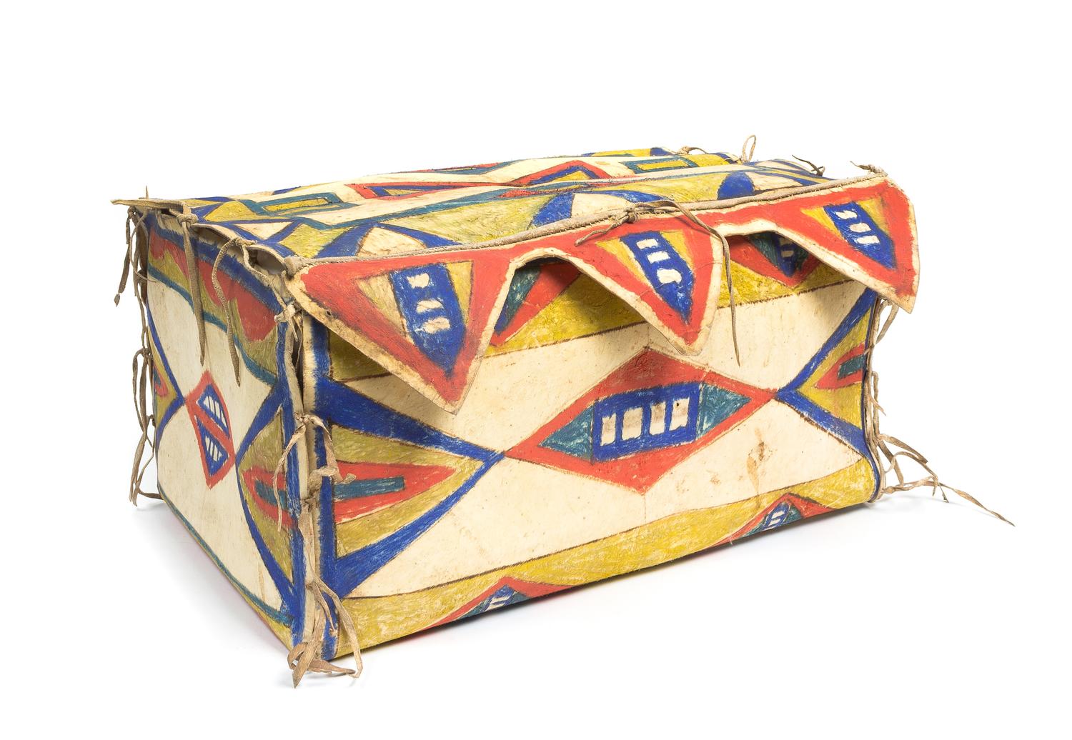 A Sioux/ Lakota Parfleche Box Height 9 x width 17 x depth 11 1/2 inches. — CIRCA 1900