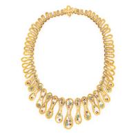 YELLOW GOLD, TURQUOISE, RUBY, SAPPHIRE, AND DIAMOND NECKLACE