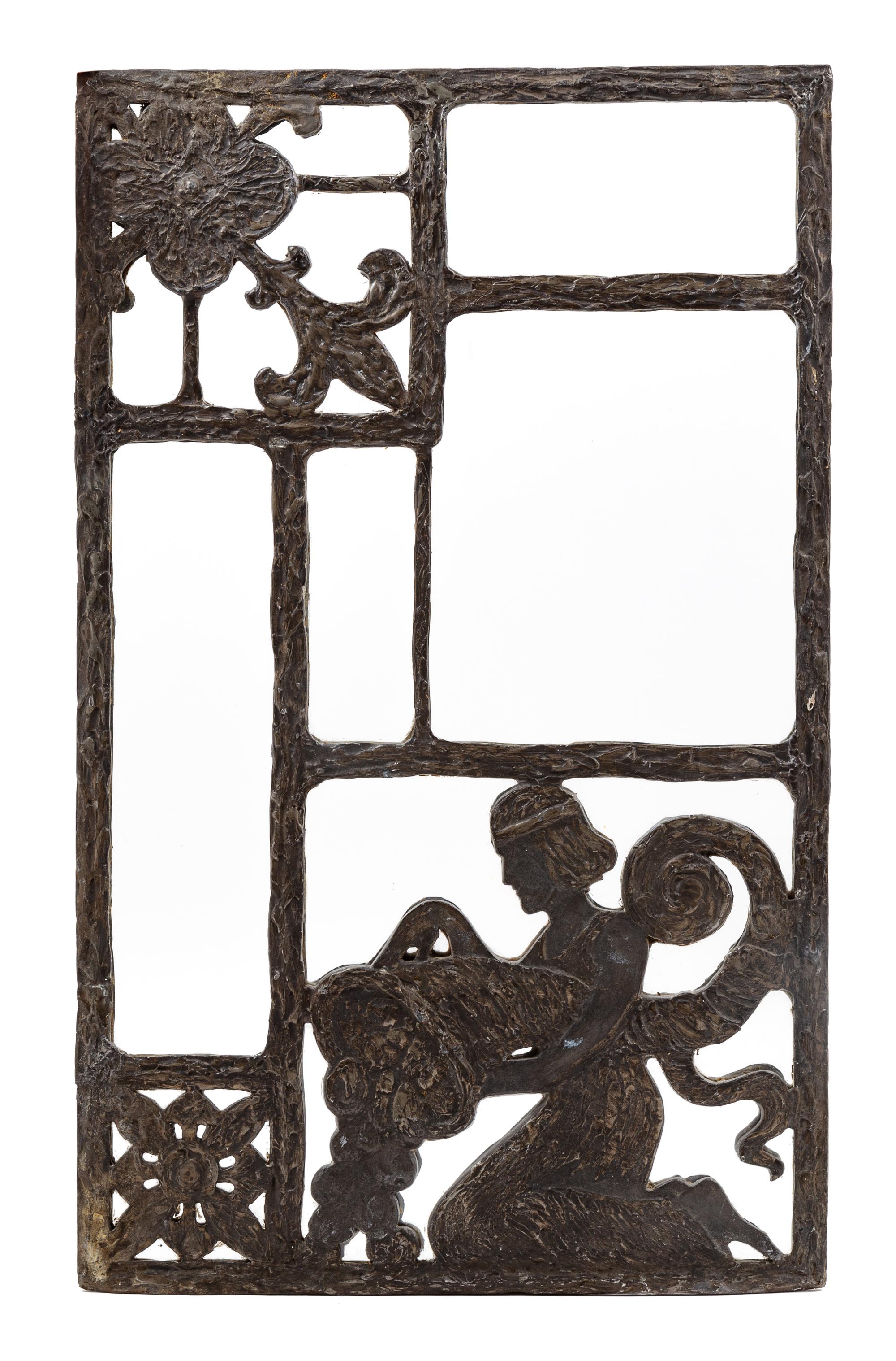A Linden Glass Company Sculptural Leaded Glass Window Height 22 x width 13 1/2 inches. — 19TH/20TH CENTURY