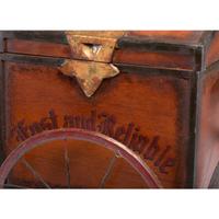A Painted Wood and Iron Fast and Reliable Deliveries Child’s Tricycle